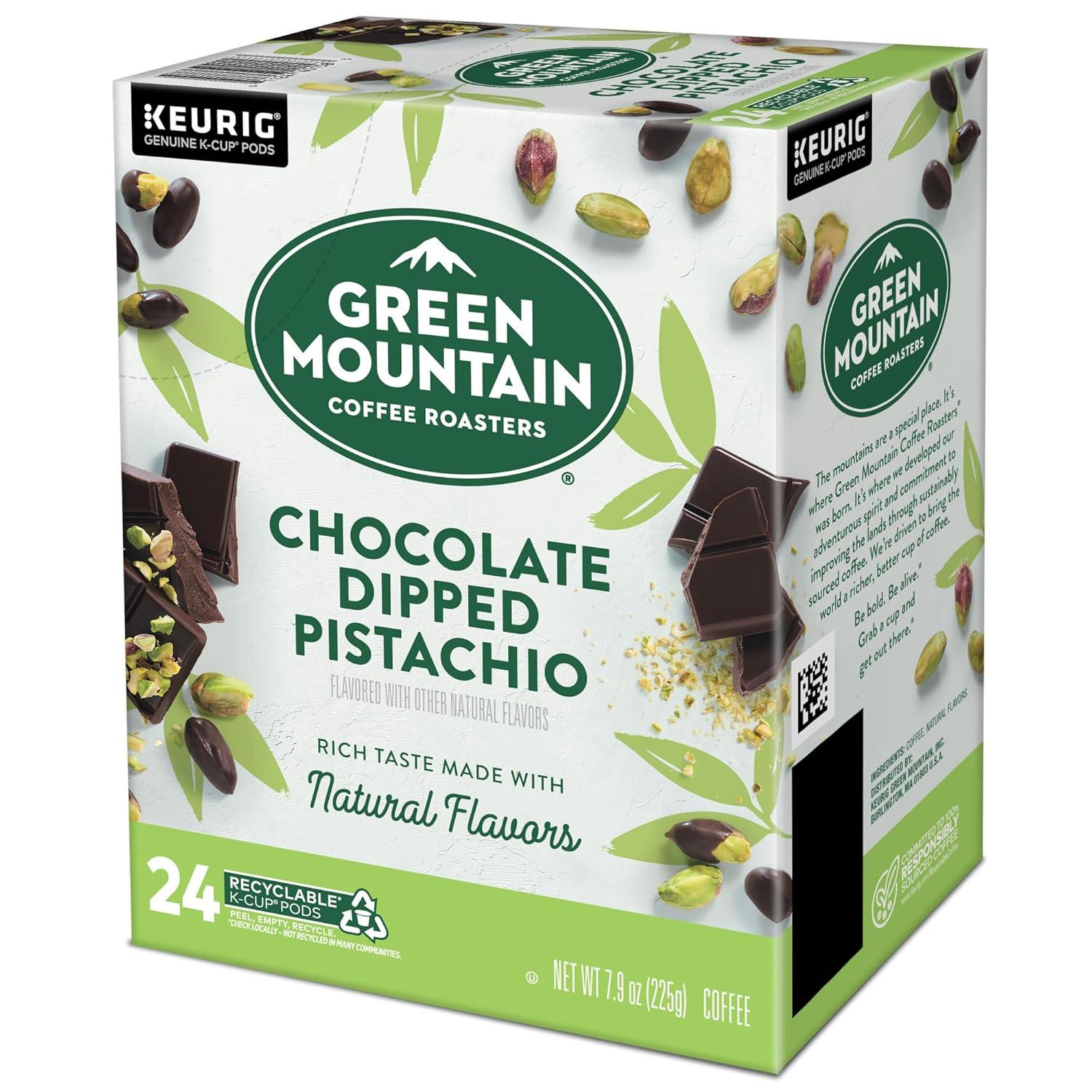 imageGreen Mountain Coffee Roasters Dark Chocolate Hazelnut Coffee Keurig Single Serve KCup Pods 96 CountChocolate Dipped Pistachio