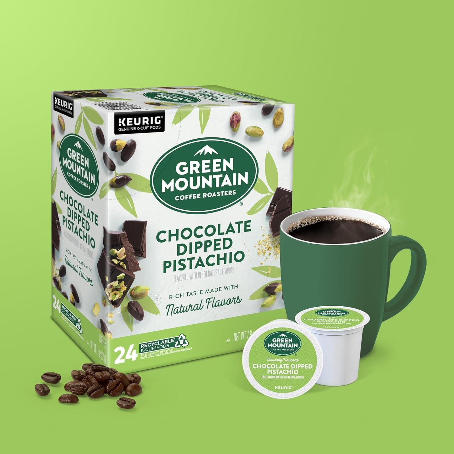 imageGreen Mountain Coffee Roasters Dark Chocolate Hazelnut Coffee Keurig Single Serve KCup Pods 96 CountChocolate Dipped Pistachio