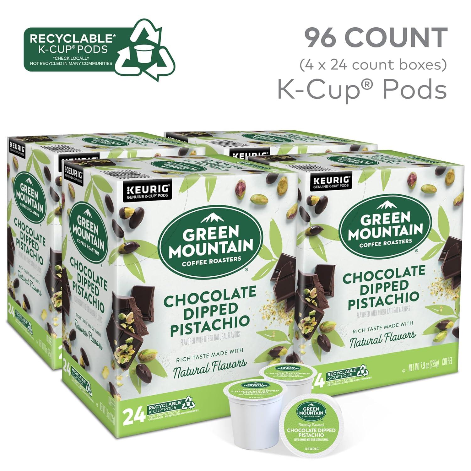 imageGreen Mountain Coffee Roasters Dark Chocolate Hazelnut Coffee Keurig Single Serve KCup Pods 96 CountChocolate Dipped Pistachio