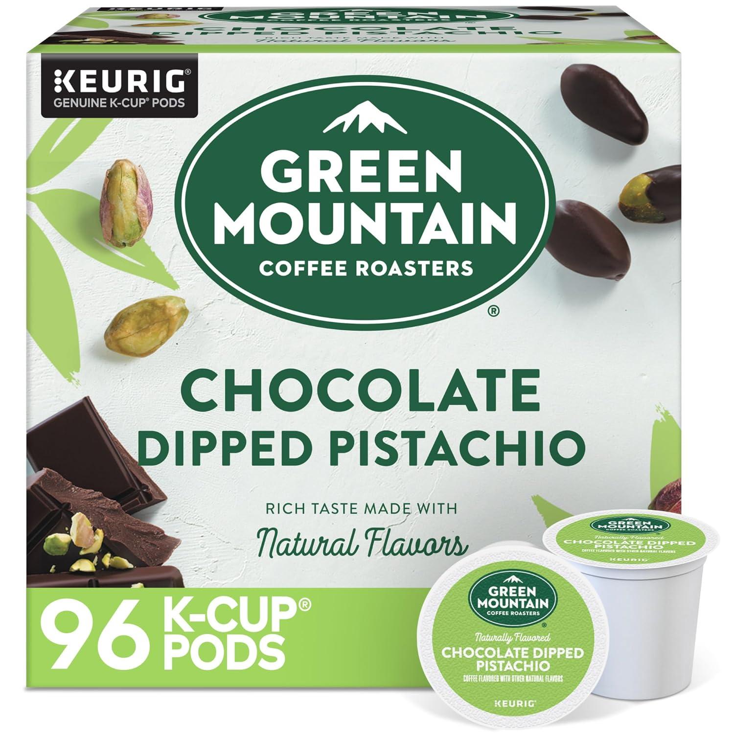 imageGreen Mountain Coffee Roasters Dark Chocolate Hazelnut Coffee Keurig Single Serve KCup Pods 96 CountChocolate Dipped Pistachio