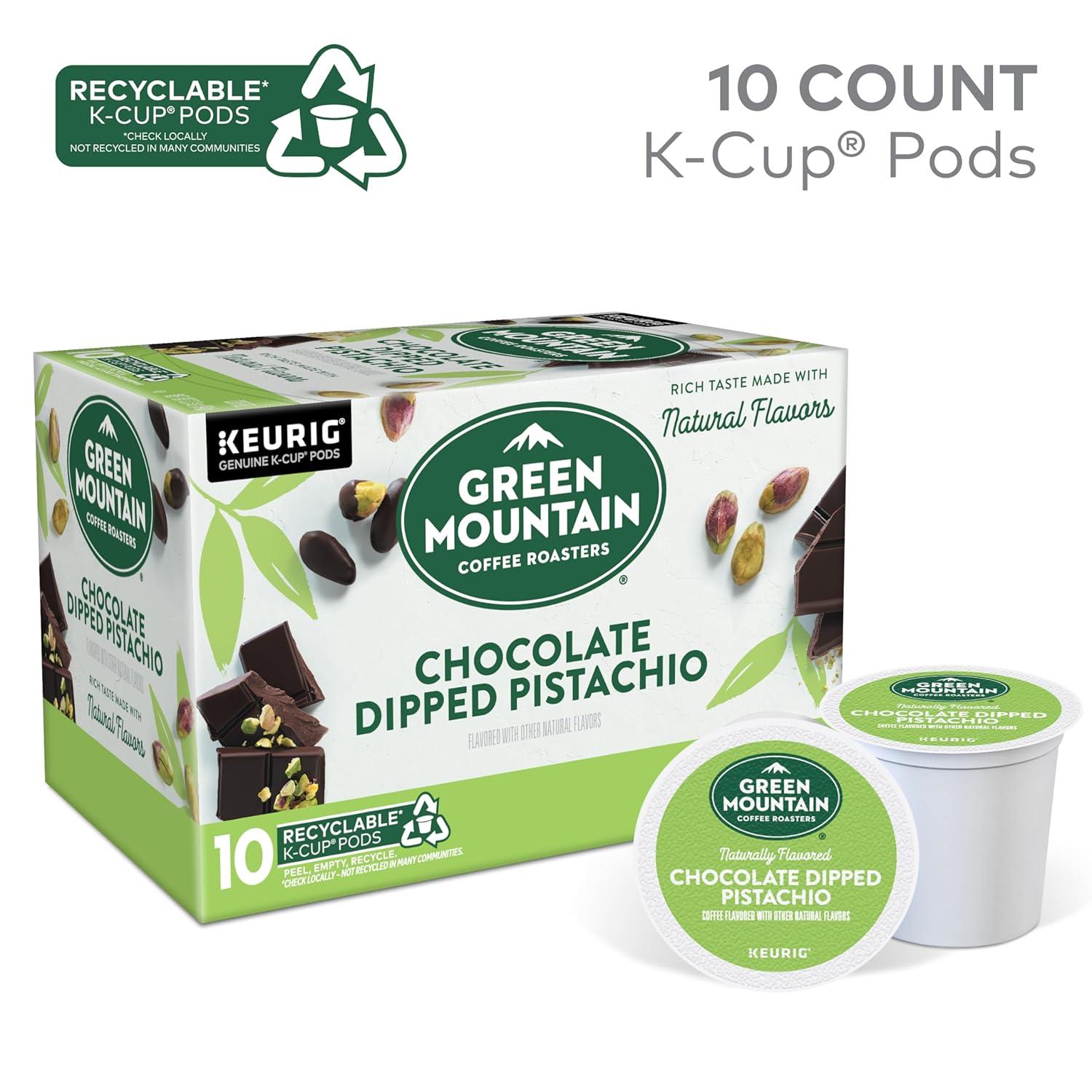 imageGreen Mountain Coffee Roasters Dark Chocolate Hazelnut Coffee Keurig Single Serve KCup Pods 96 CountChocolate Dipped Pistachio