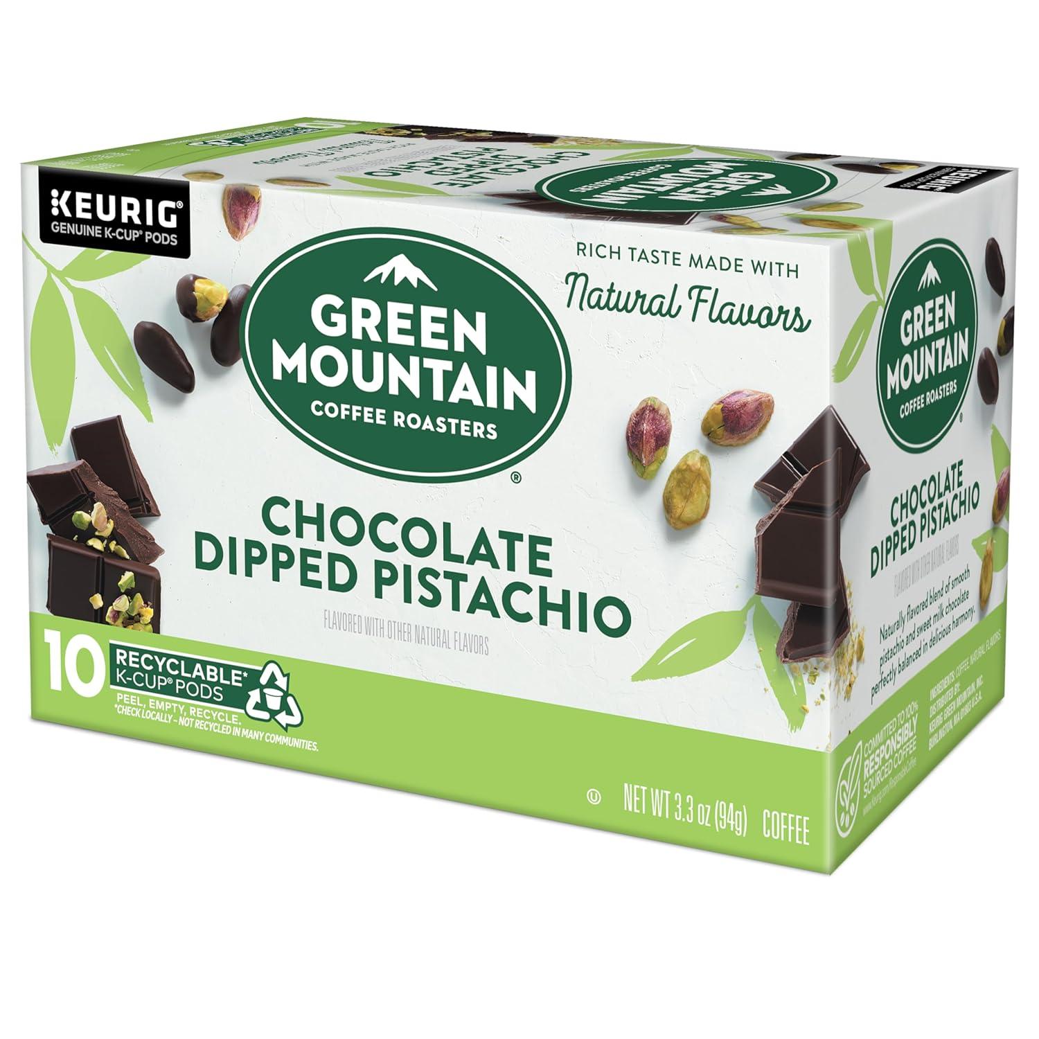 imageGreen Mountain Coffee Roasters Dark Chocolate Hazelnut Coffee Keurig Single Serve KCup Pods 96 CountChocolate Dipped Pistachio