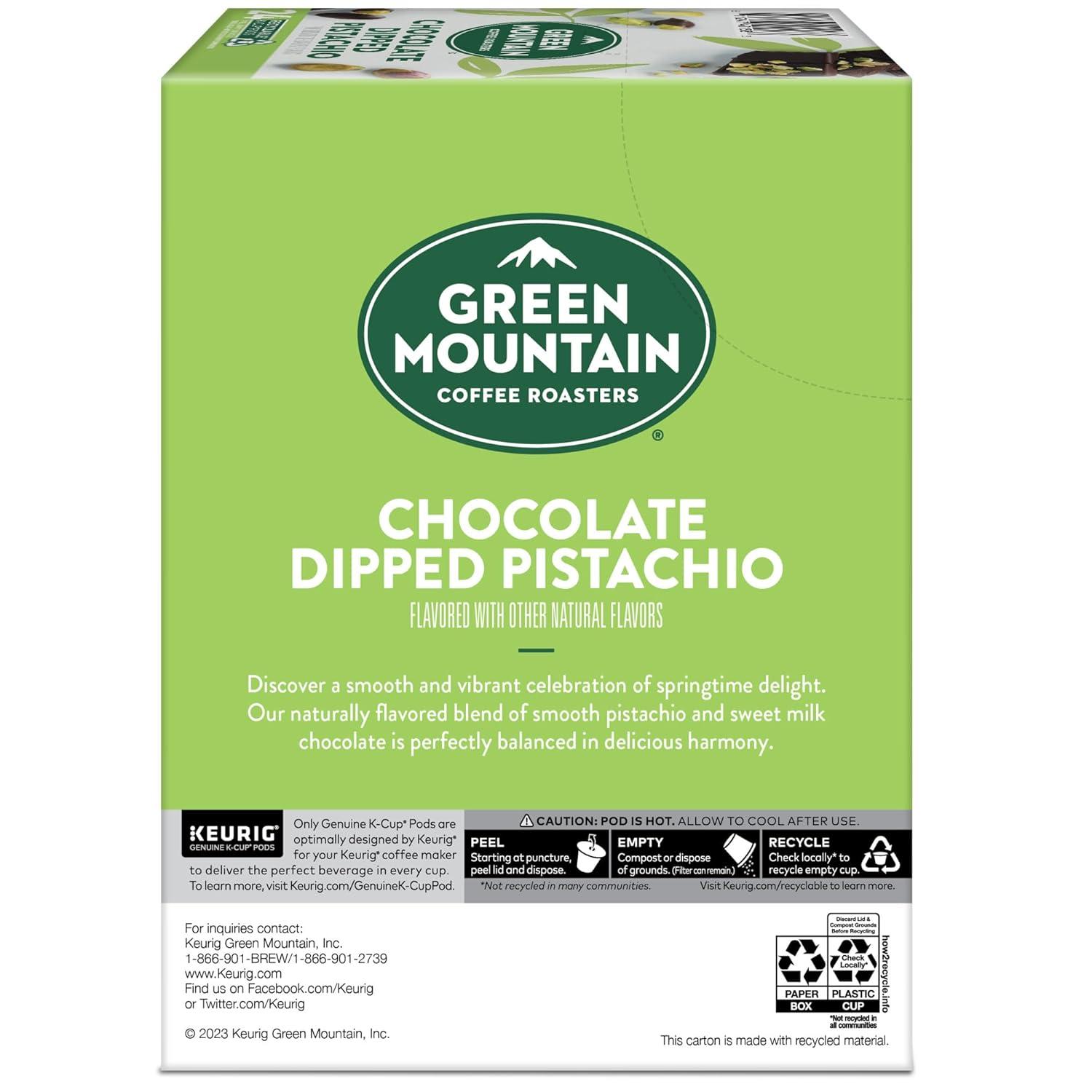 imageGreen Mountain Coffee Roasters Dark Chocolate Hazelnut Coffee Keurig Single Serve KCup Pods 96 CountChocolate Dipped Pistachio