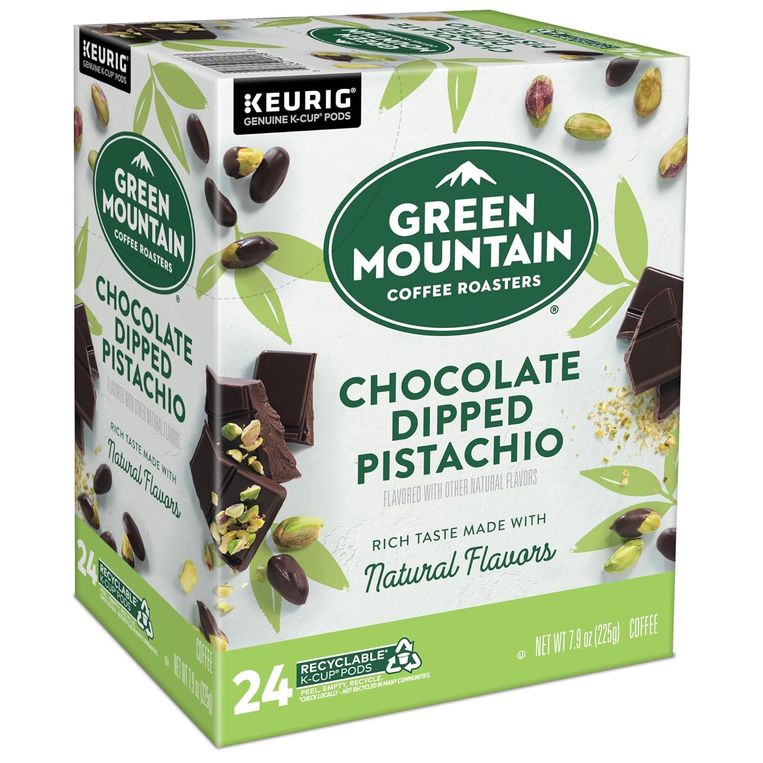 imageGreen Mountain Coffee Roasters Dark Chocolate Hazelnut Coffee Keurig Single Serve KCup Pods 96 CountChocolate Dipped Pistachio