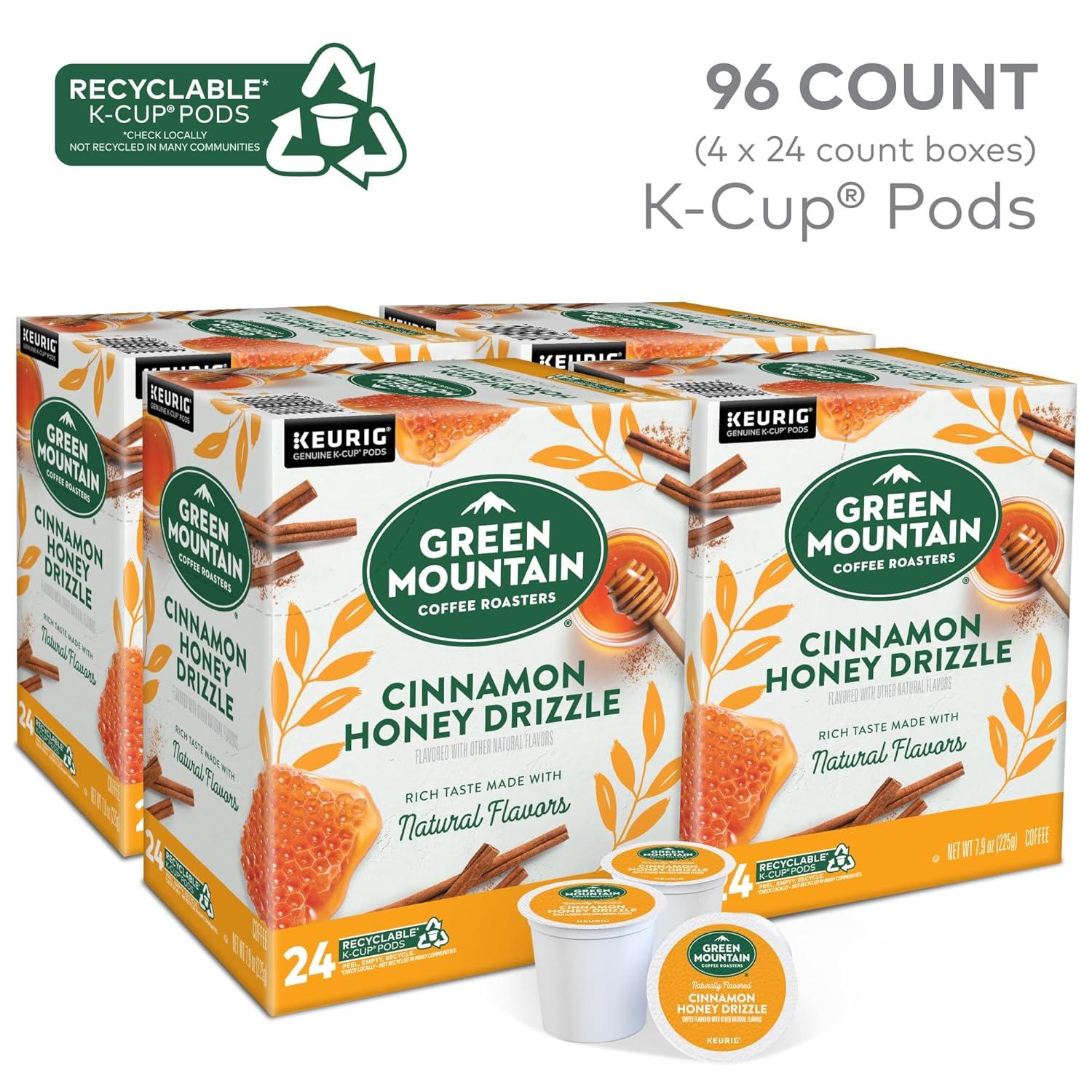 imageGreen Mountain Coffee Roasters Dark Chocolate Hazelnut Coffee Keurig Single Serve KCup Pods 96 CountCinnamon Honey Drizzle