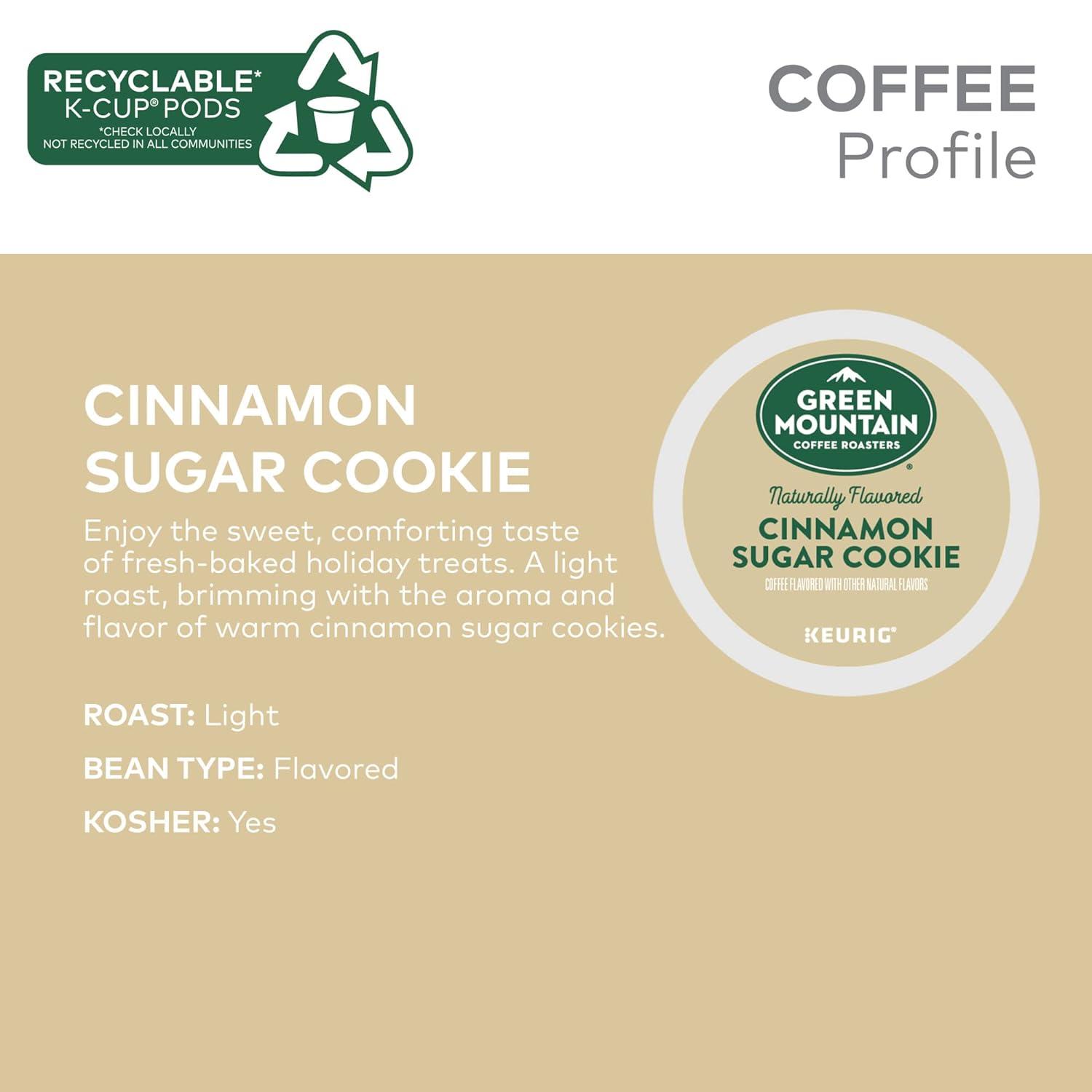 imageGreen Mountain Coffee Roasters Dark Chocolate Hazelnut Coffee Keurig Single Serve KCup Pods 96 CountCinnamon Sugar Cookie