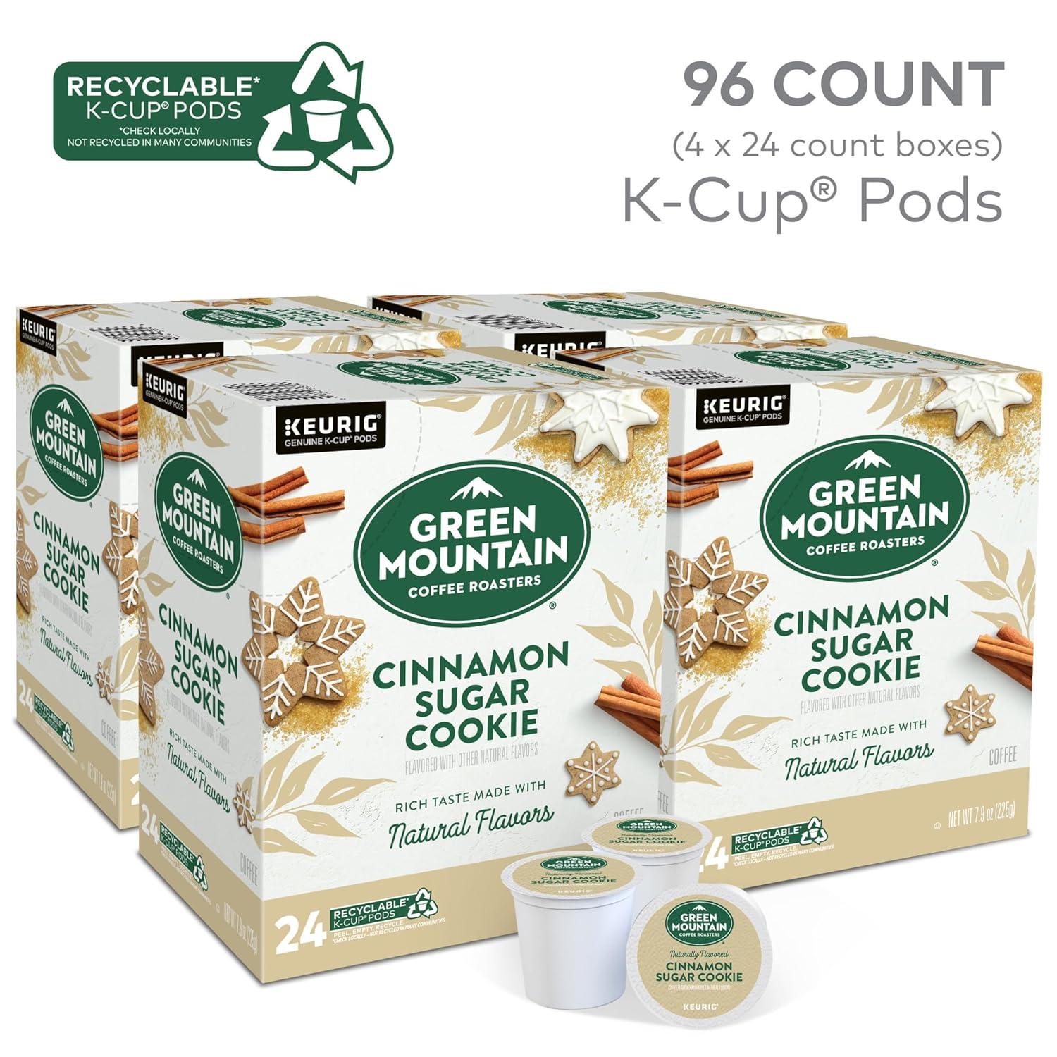 imageGreen Mountain Coffee Roasters Dark Chocolate Hazelnut Coffee Keurig Single Serve KCup Pods 96 CountCinnamon Sugar Cookie