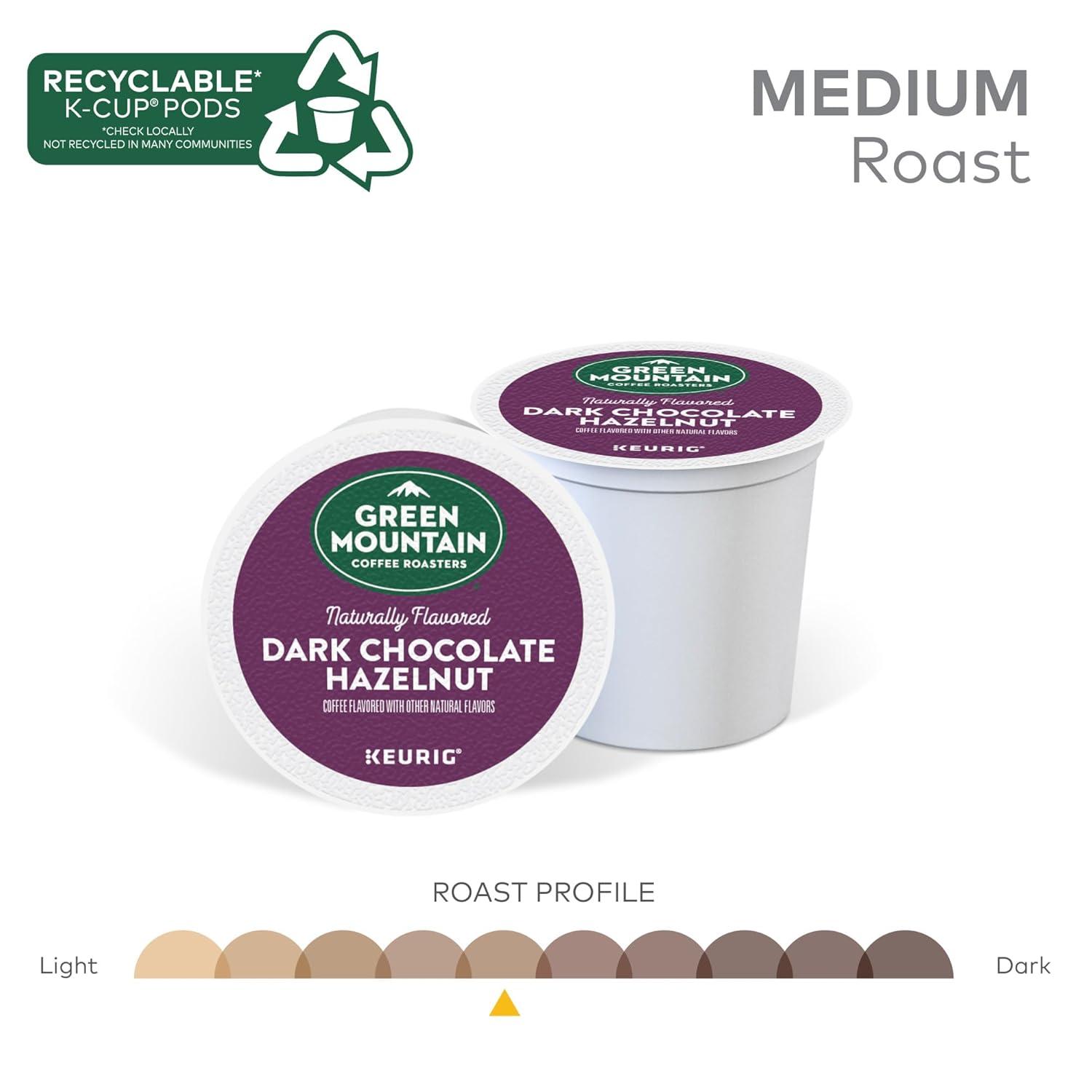 imageGreen Mountain Coffee Roasters Dark Chocolate Hazelnut Coffee Keurig Single Serve KCup Pods 96 CountDark Chocolate Hazelnut