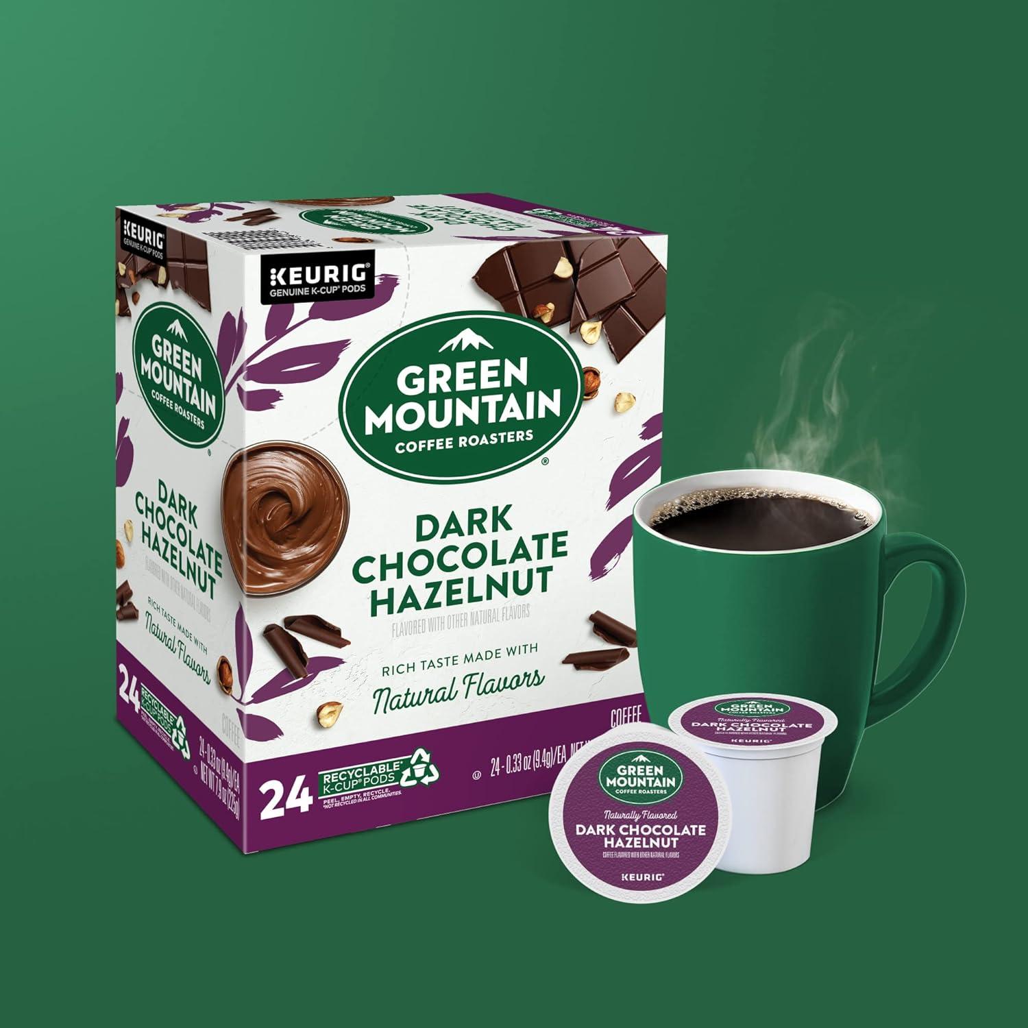 imageGreen Mountain Coffee Roasters Dark Chocolate Hazelnut Coffee Keurig Single Serve KCup Pods 96 CountDark Chocolate Hazelnut
