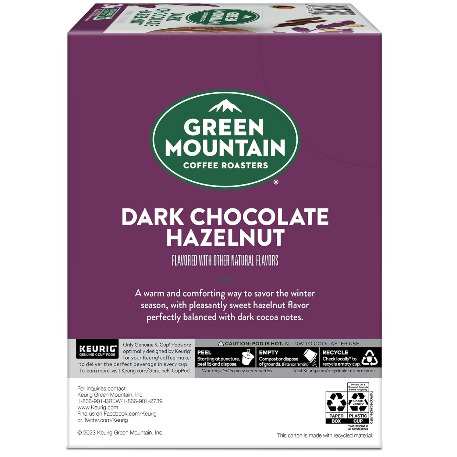 imageGreen Mountain Coffee Roasters Dark Chocolate Hazelnut Coffee Keurig Single Serve KCup Pods 96 CountDark Chocolate Hazelnut