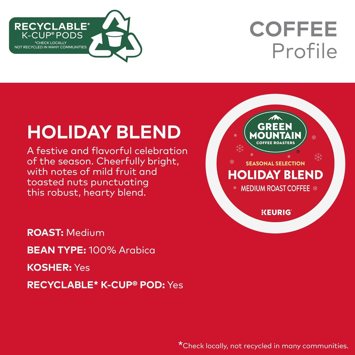 imageGreen Mountain Coffee Roasters Dark Chocolate Hazelnut Coffee Keurig Single Serve KCup Pods 96 CountHoliday Blend