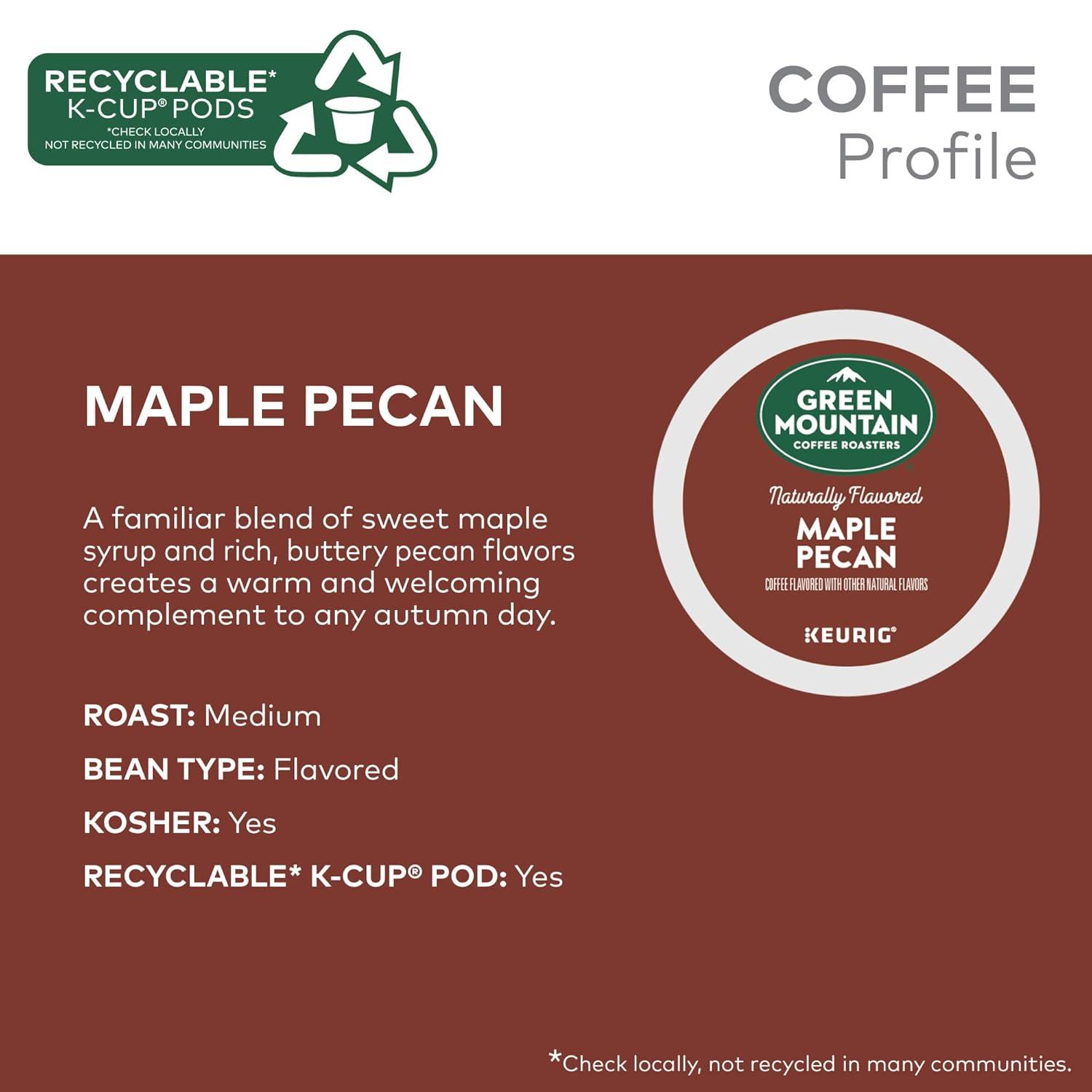 imageGreen Mountain Coffee Roasters Dark Chocolate Hazelnut Coffee Keurig Single Serve KCup Pods 96 CountMaple Pecan