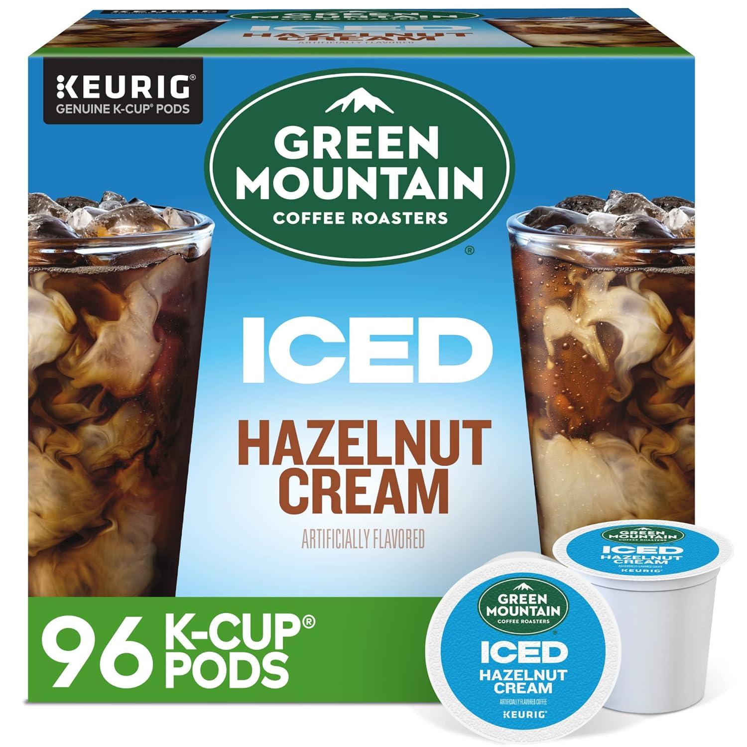 imageGreen Mountain Coffee Roasters ICED Hazelnut Cream Single Serve Keurig KCup Pods Flavored Iced Coffee 96 CountHazelnut Cream