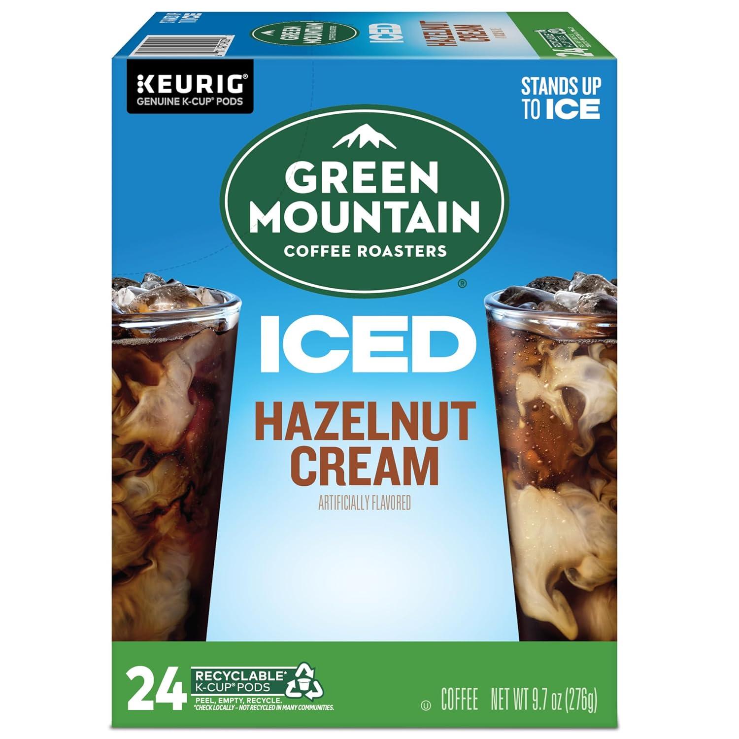 imageGreen Mountain Coffee Roasters ICED Hazelnut Cream Single Serve Keurig KCup Pods Flavored Iced Coffee 96 CountHazelnut Crme