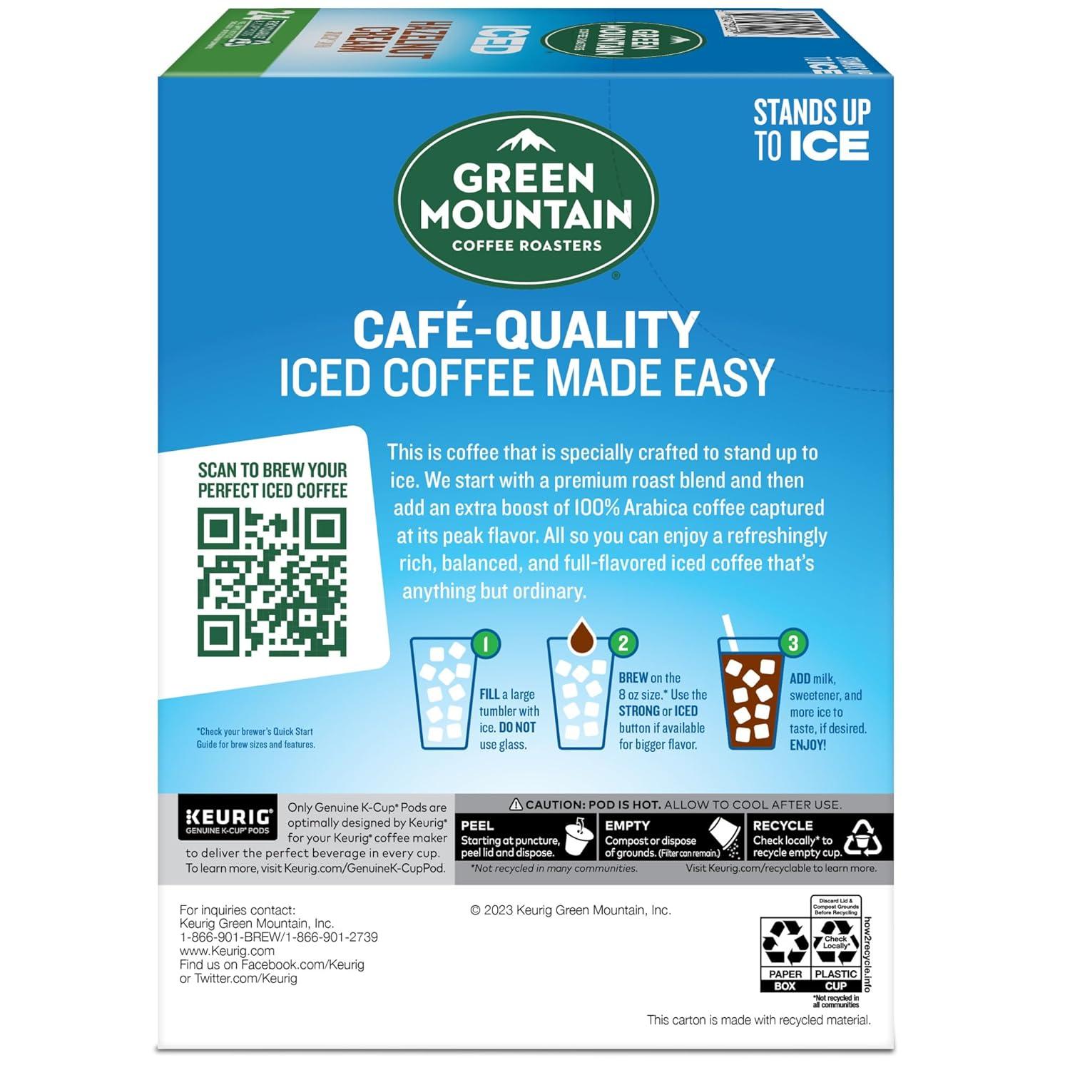 imageGreen Mountain Coffee Roasters ICED Hazelnut Cream Single Serve Keurig KCup Pods Flavored Iced Coffee 96 CountHazelnut Crme