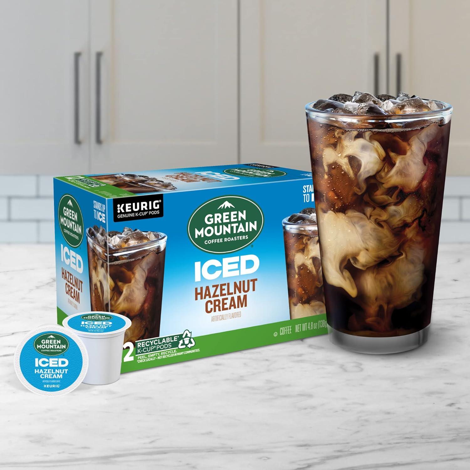 imageGreen Mountain Coffee Roasters ICED Hazelnut Cream Single Serve Keurig KCup Pods Flavored Iced Coffee 96 CountHazelnut Crme