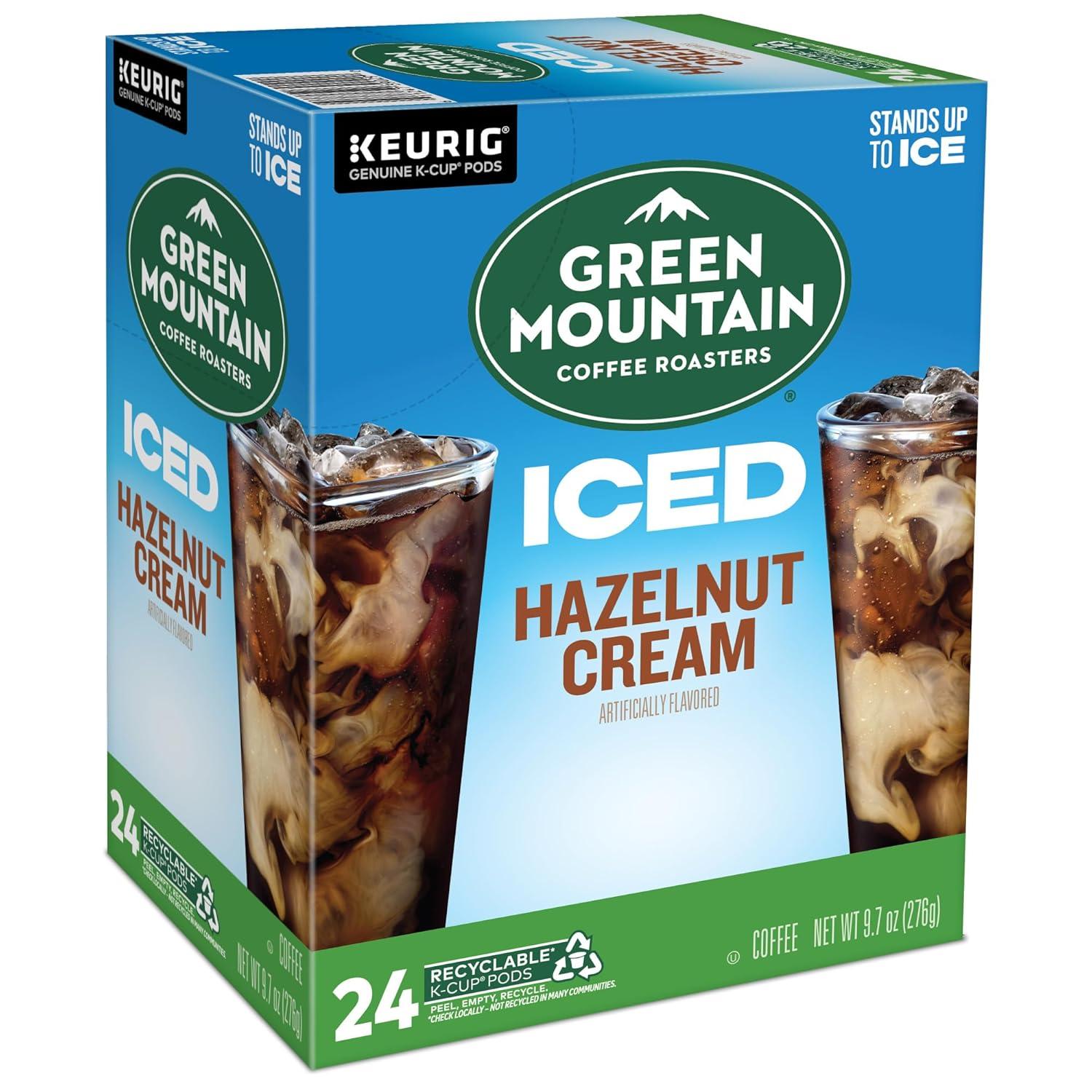 imageGreen Mountain Coffee Roasters ICED Hazelnut Cream Single Serve Keurig KCup Pods Flavored Iced Coffee 96 CountHazelnut Crme