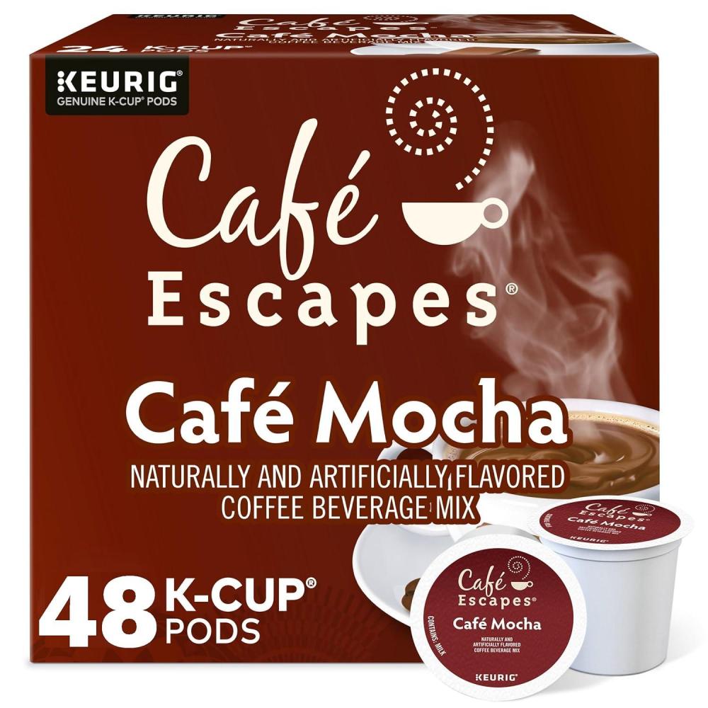 imageCafe Escapes Cafe Mocha Keurig SingleServe KCup Pods 96 CountMocha
