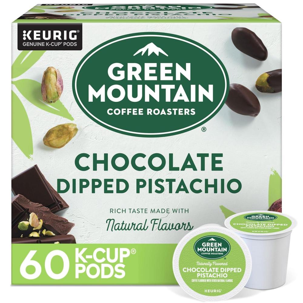 imageGreen Mountain Coffee Roasters Dark Chocolate Hazelnut Coffee Keurig Single Serve KCup Pods 96 CountChocolate Dipped Pistachio