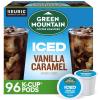 imageGreen Mountain Coffee Roasters ICED Hazelnut Cream Single Serve Keurig KCup Pods Flavored Iced Coffee 96 CountVanilla Caramel
