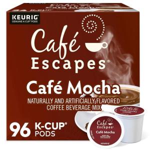 imageCafe Escapes Cafe Mocha Keurig SingleServe KCup Pods 96 CountCaf Mocha