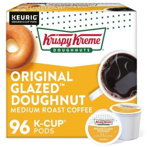 imageKrispy Kreme Original Glazed Doughnut SingleServe Keurig KCup Pods Flavored Medium Roast Coffee 96 Count