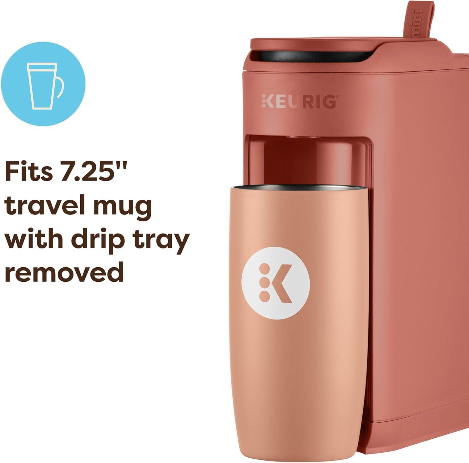 imageKeurig KMini Mate Single Serve KCup Pod Coffee Maker Brews Up to 12 oz Cup Compact Portable Coffee Machine for Small Spaces Dorms ampamp Offices BlackRed Rocks