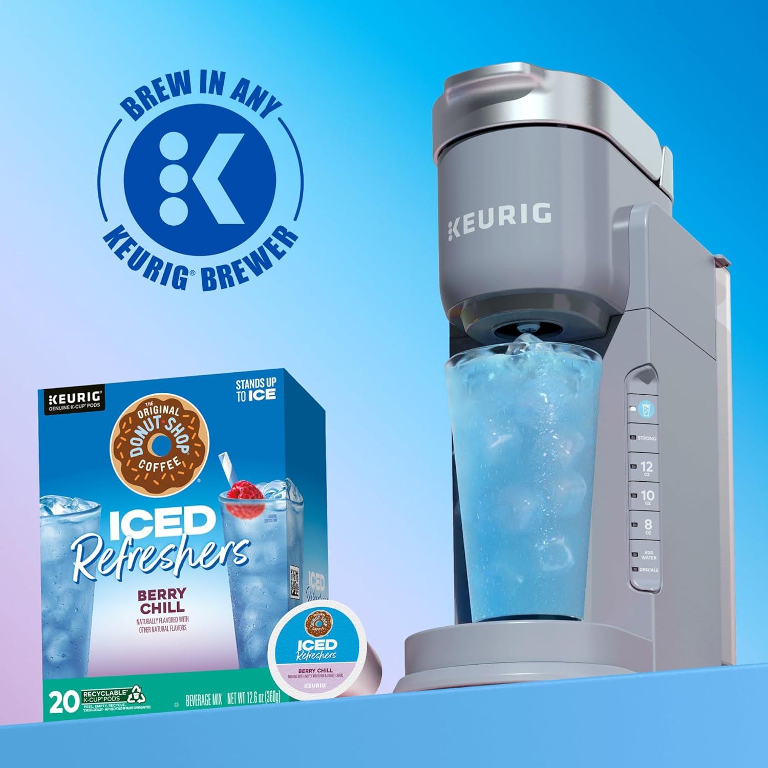 imageThe Original Donut Shop Iced Refreshers Strawberry Aa Flavor Keurig Single Serve KCup Pods 60 Count 6 Packs of 10Berry Chill