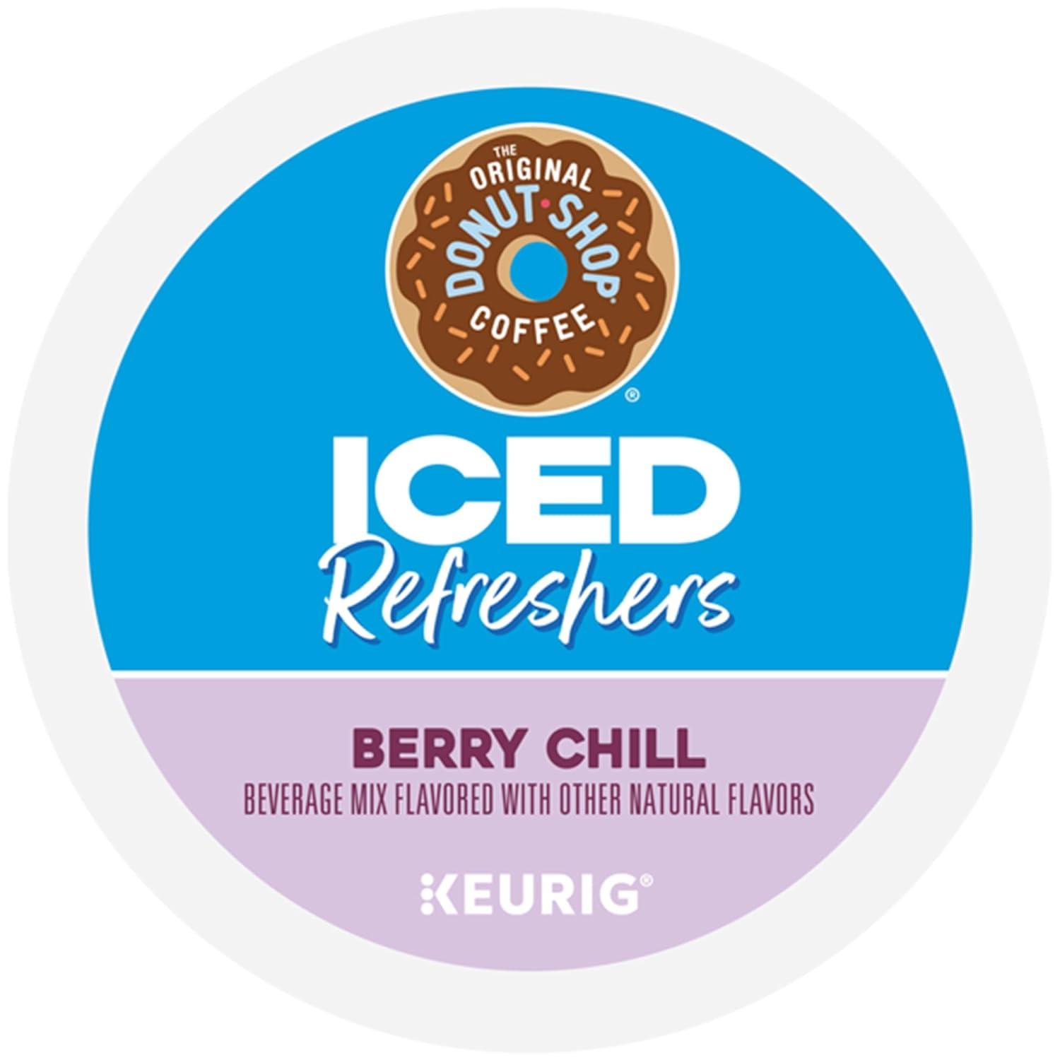 imageThe Original Donut Shop Iced Refreshers Strawberry Aa Flavor Keurig Single Serve KCup Pods 60 Count 6 Packs of 10Berry Chill