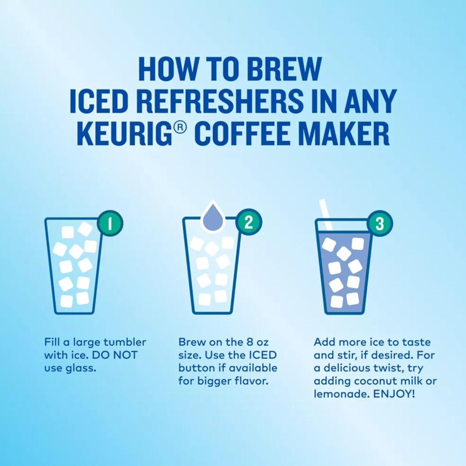 imageThe Original Donut Shop Iced Refreshers Strawberry Aa Flavor Keurig Single Serve KCup Pods 60 Count 6 Packs of 10Berry Chill