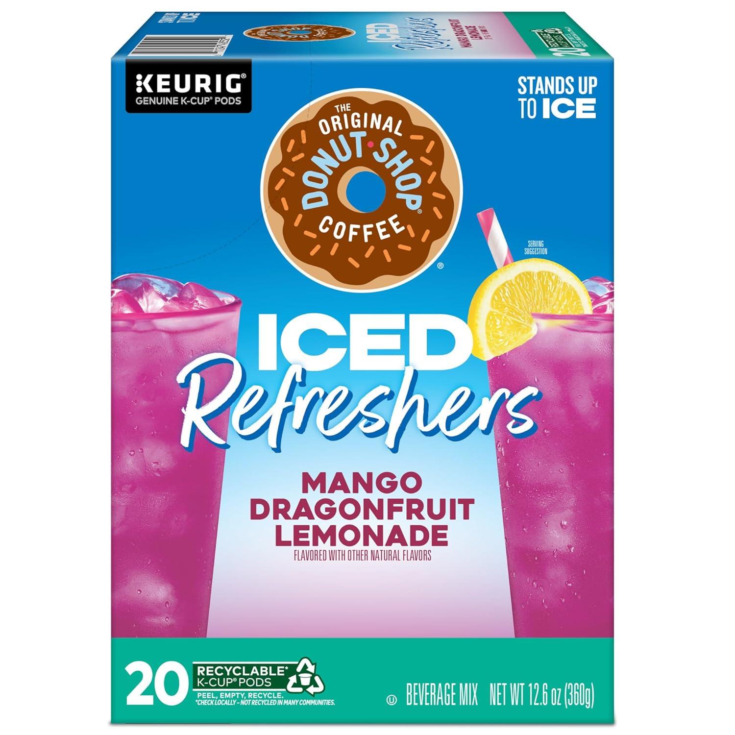 imageThe Original Donut Shop Iced Refreshers Strawberry Aa Flavor Keurig Single Serve KCup Pods 60 Count 6 Packs of 10Dragonfruit Lemonade