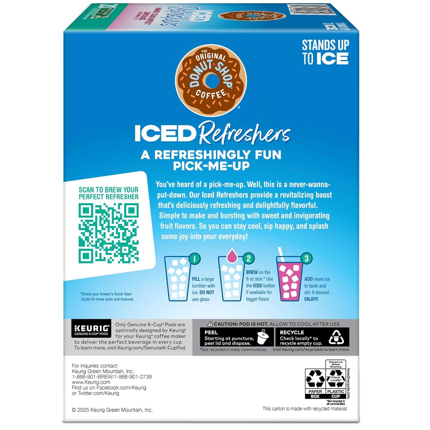 imageThe Original Donut Shop Iced Refreshers Strawberry Aa Flavor Keurig Single Serve KCup Pods 60 Count 6 Packs of 10Dragonfruit Lemonade