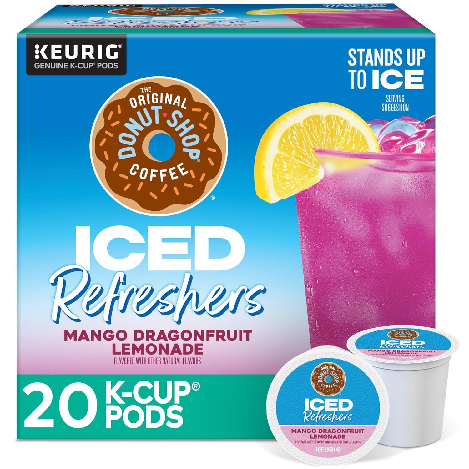 imageThe Original Donut Shop Iced Refreshers Strawberry Aa Flavor Keurig Single Serve KCup Pods 60 Count 6 Packs of 10Dragonfruit Lemonade
