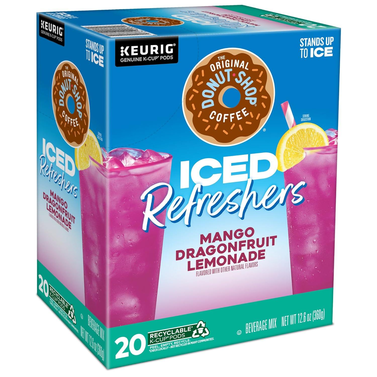 imageThe Original Donut Shop Iced Refreshers Strawberry Aa Flavor Keurig Single Serve KCup Pods 60 Count 6 Packs of 10Dragonfruit Lemonade