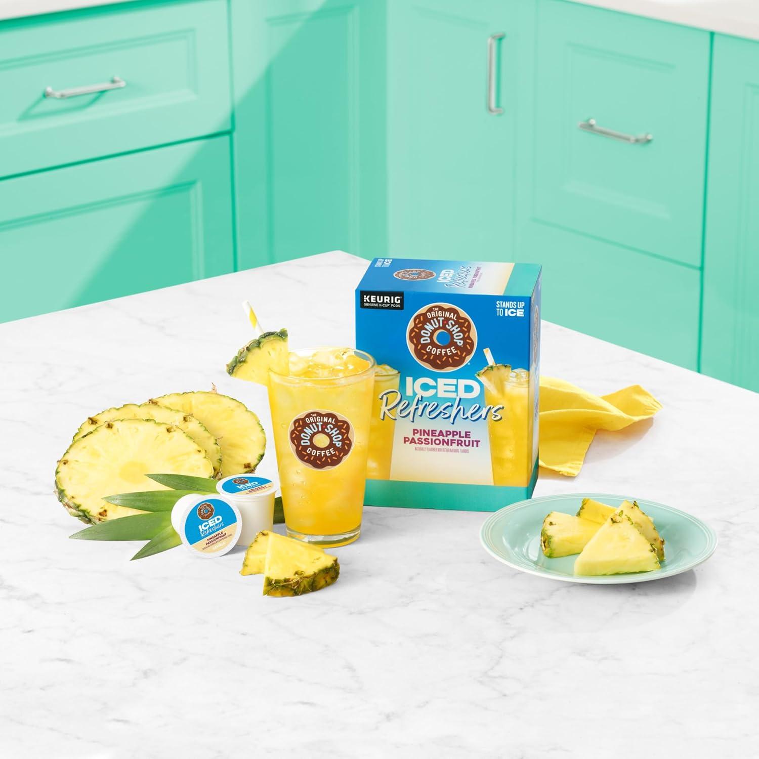 imageThe Original Donut Shop Iced Refreshers Strawberry Aa Flavor Keurig Single Serve KCup Pods 60 Count 6 Packs of 10Pineapple Passionfruit Refresher