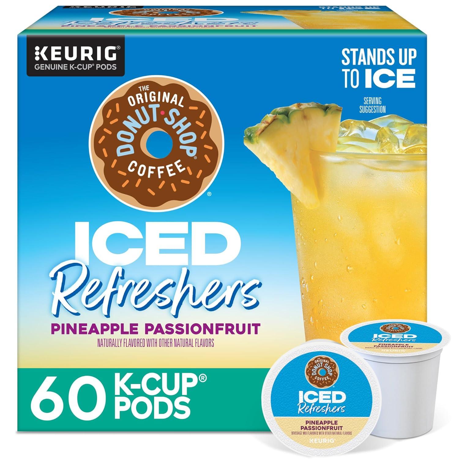 imageThe Original Donut Shop Iced Refreshers Strawberry Aa Flavor Keurig Single Serve KCup Pods 60 Count 6 Packs of 10Pineapple Passionfruit Refresher