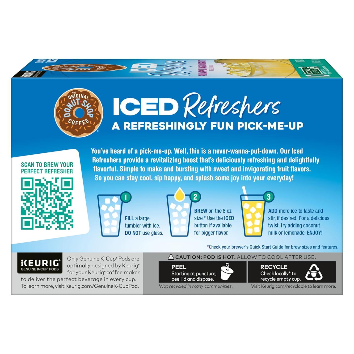 imageThe Original Donut Shop Iced Refreshers Strawberry Aa Flavor Keurig Single Serve KCup Pods 60 Count 6 Packs of 10Pineapple Passionfruit Refresher