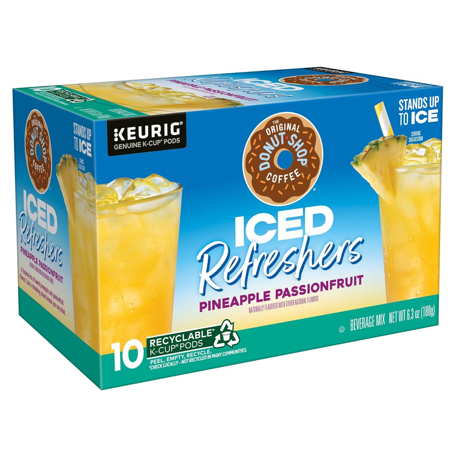 imageThe Original Donut Shop Iced Refreshers Strawberry Aa Flavor Keurig Single Serve KCup Pods 60 Count 6 Packs of 10Pineapple Passionfruit Refresher
