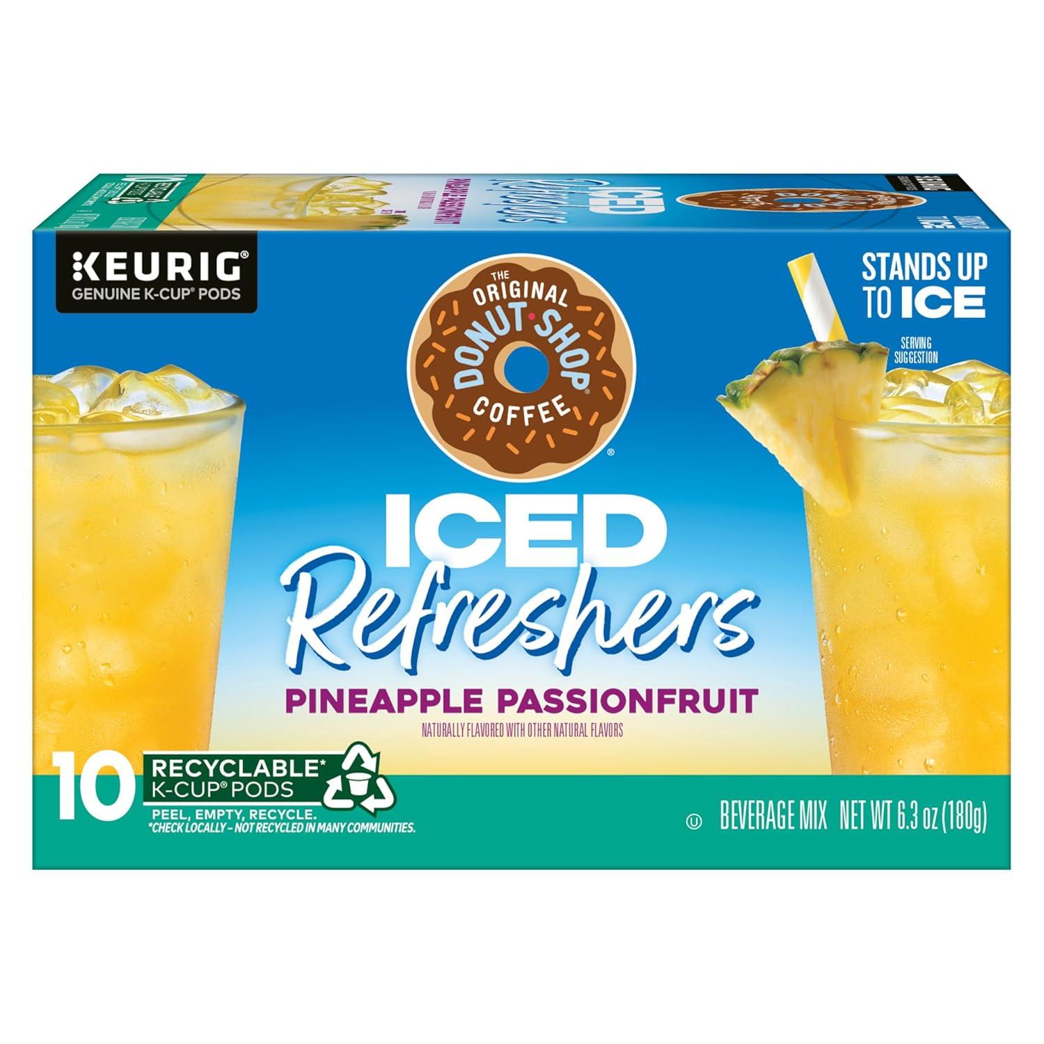 imageThe Original Donut Shop Iced Refreshers Strawberry Aa Flavor Keurig Single Serve KCup Pods 60 Count 6 Packs of 10Pineapple Passionfruit Refresher