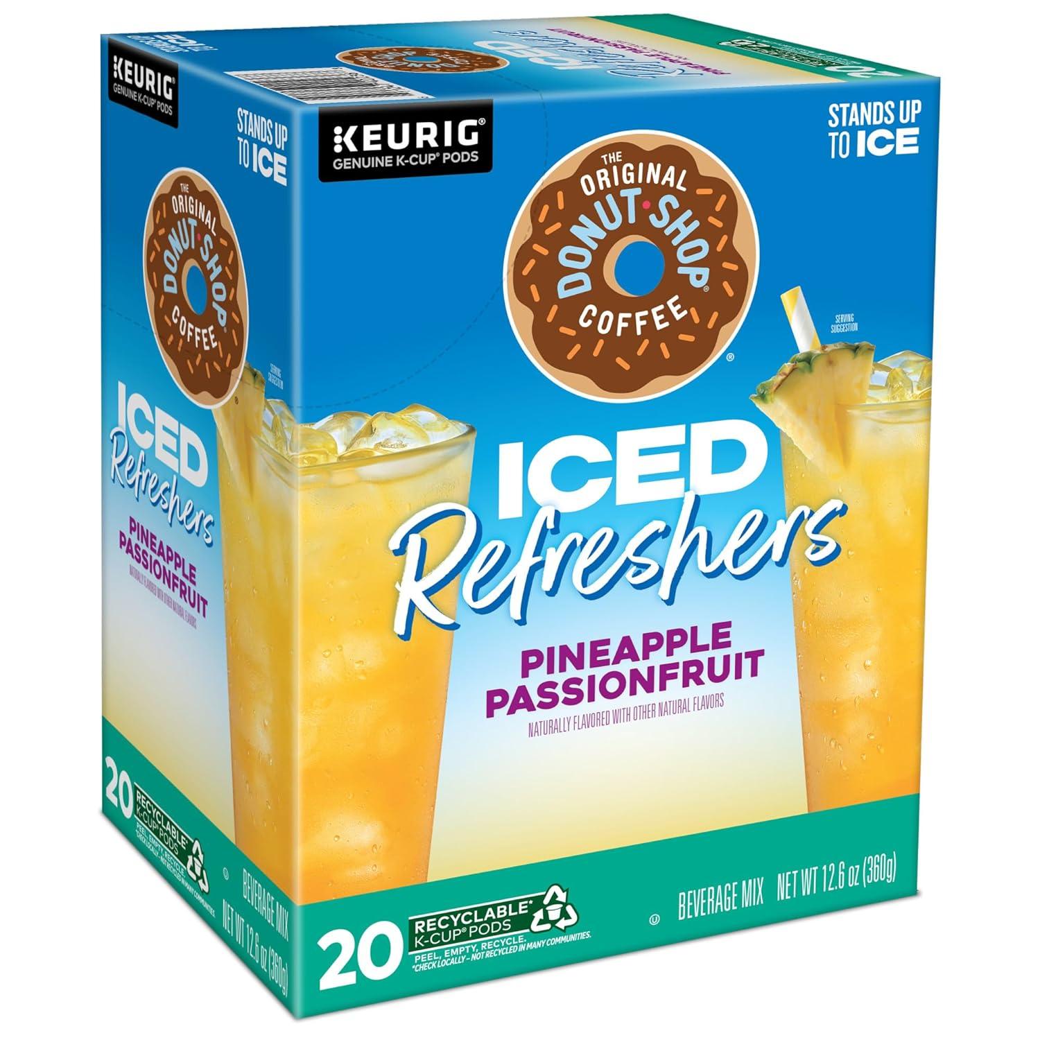 imageThe Original Donut Shop Iced Refreshers Strawberry Aa Flavor Keurig Single Serve KCup Pods 60 Count 6 Packs of 10Pineapple Passionfruit Refresher
