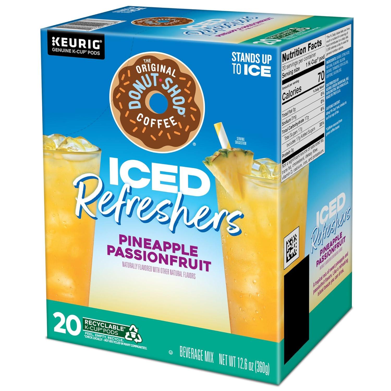 imageThe Original Donut Shop Iced Refreshers Strawberry Aa Flavor Keurig Single Serve KCup Pods 60 Count 6 Packs of 10Pineapple Passionfruit Refresher