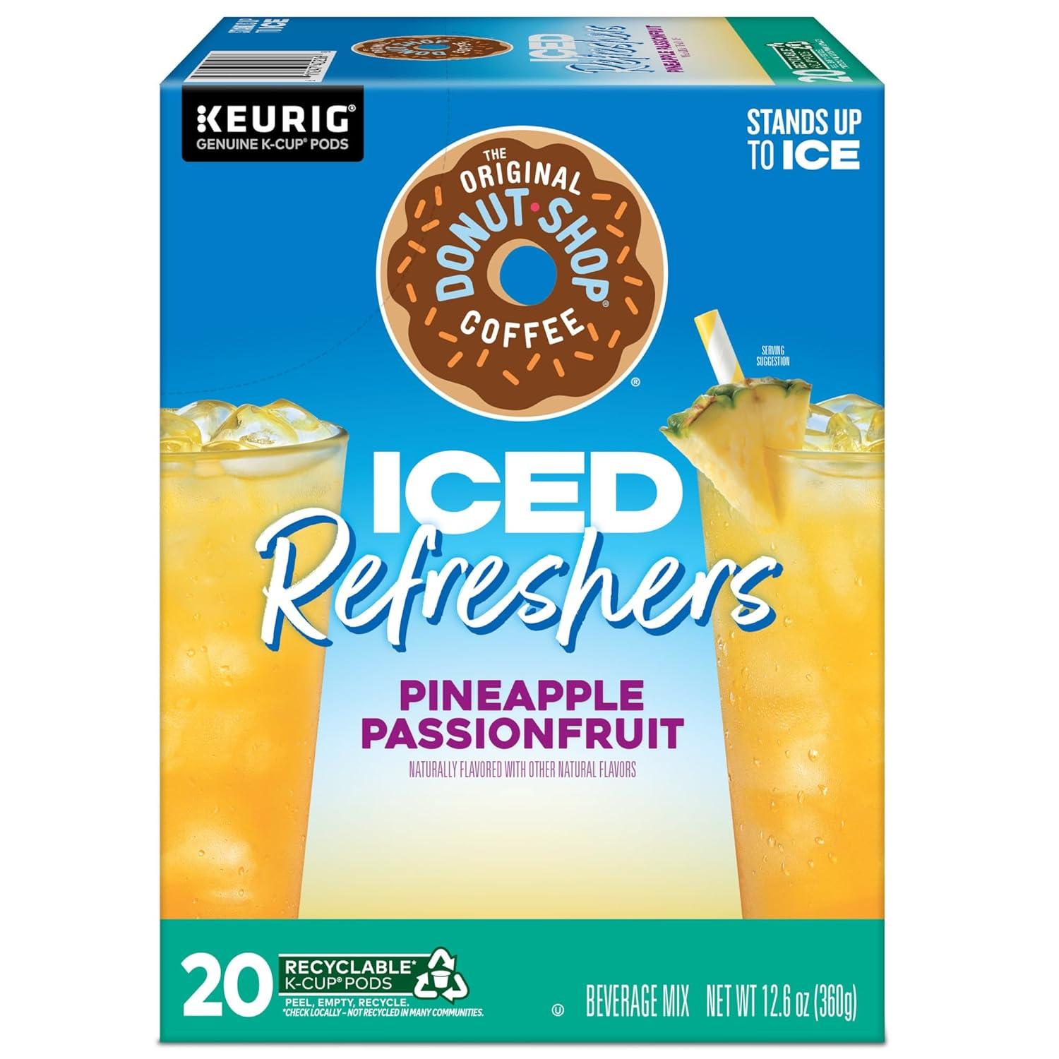 imageThe Original Donut Shop Iced Refreshers Strawberry Aa Flavor Keurig Single Serve KCup Pods 60 Count 6 Packs of 10Pineapple Passionfruit Refresher