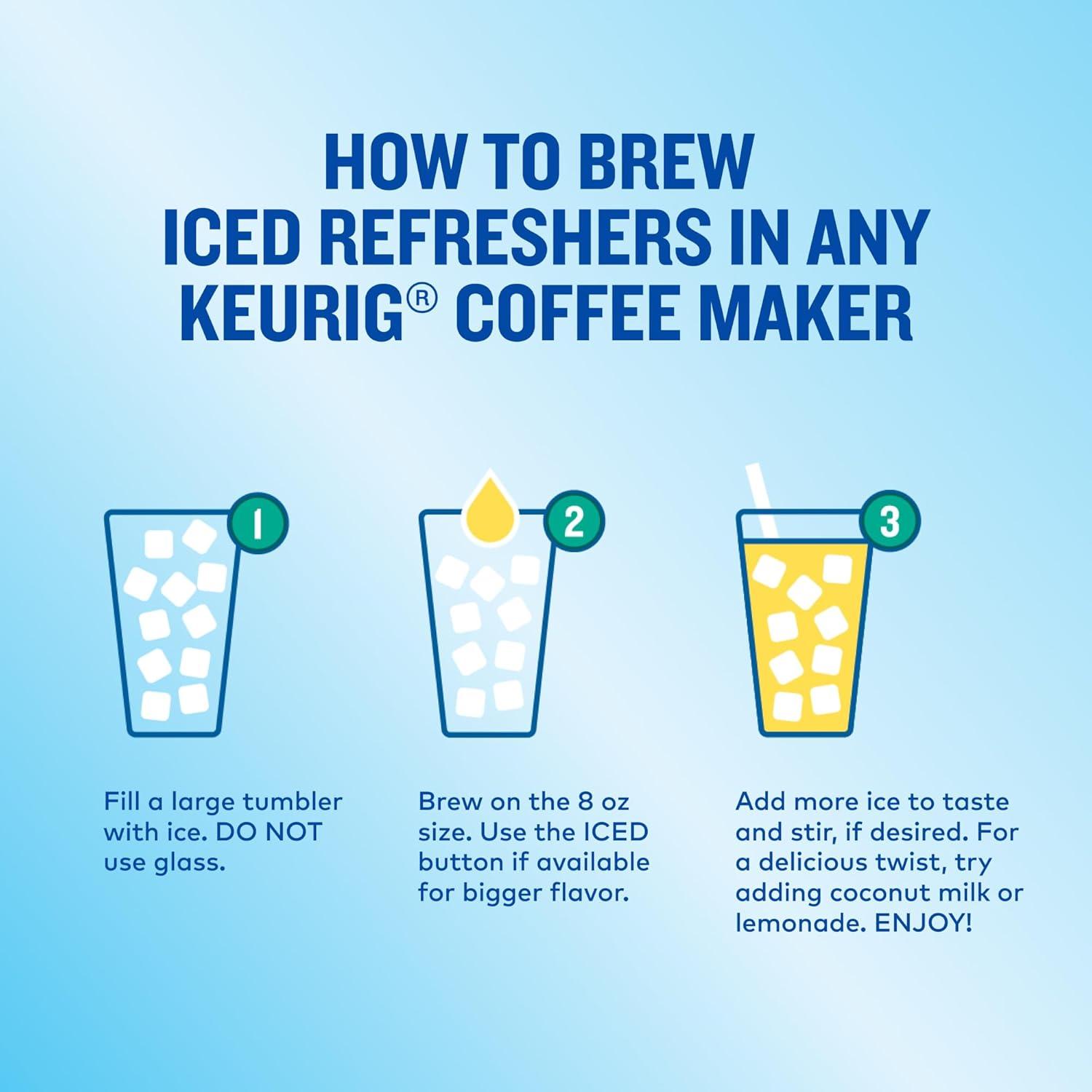 imageThe Original Donut Shop Iced Refreshers Strawberry Aa Flavor Keurig Single Serve KCup Pods 60 Count 6 Packs of 10Pineapple Passionfruit Refresher