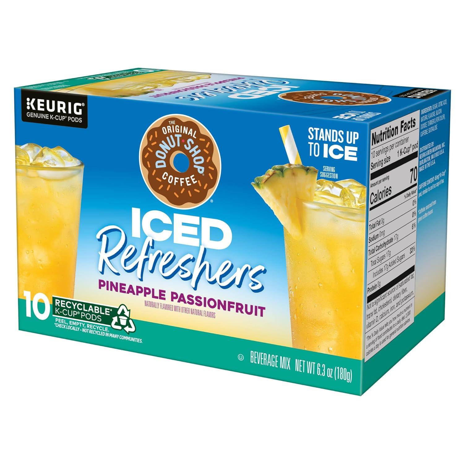 imageThe Original Donut Shop Iced Refreshers Strawberry Aa Flavor Keurig Single Serve KCup Pods 60 Count 6 Packs of 10Pineapple Passionfruit Refresher