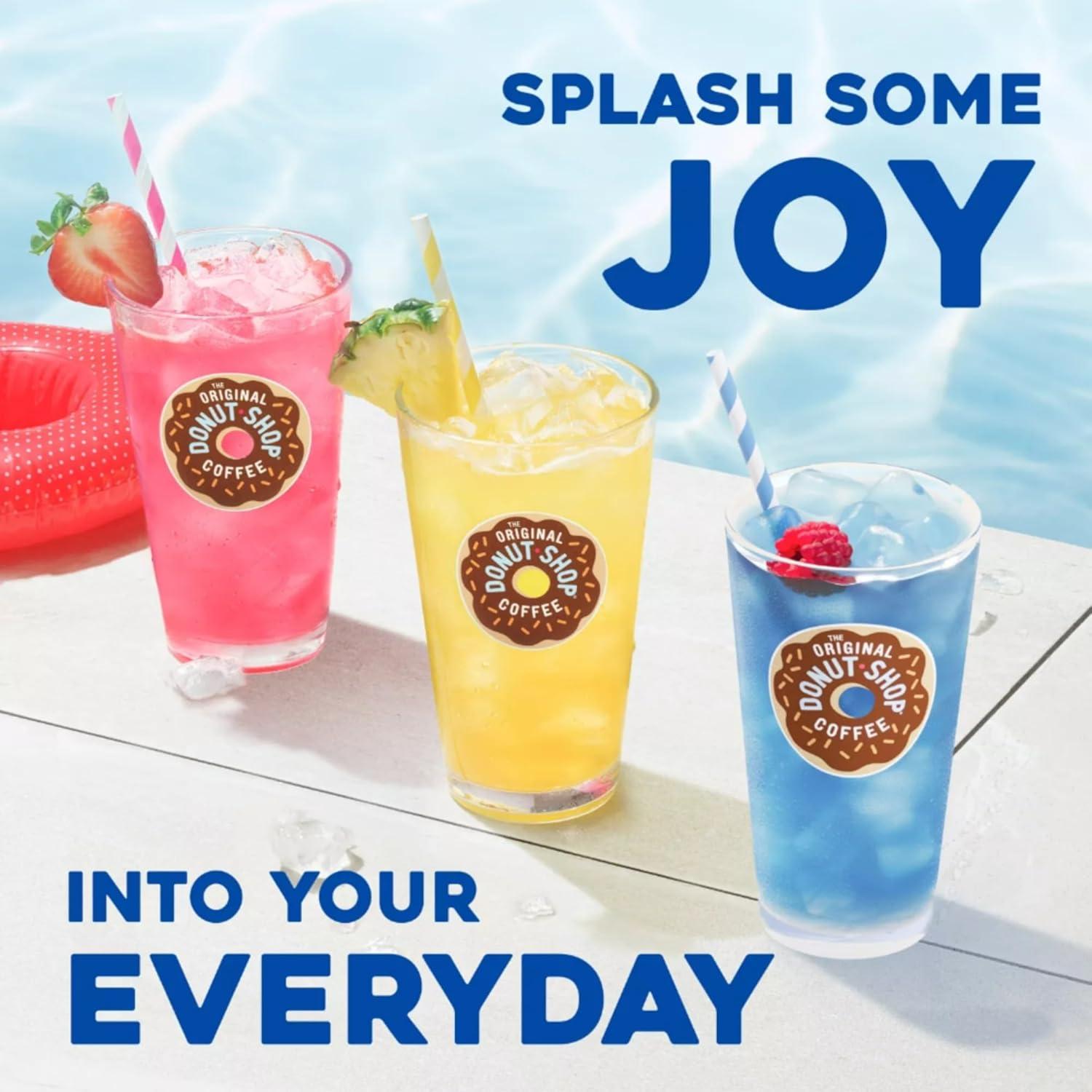 imageThe Original Donut Shop Iced Refreshers Strawberry Aa Flavor Keurig Single Serve KCup Pods 60 Count 6 Packs of 10Strawberry Acai Refresher