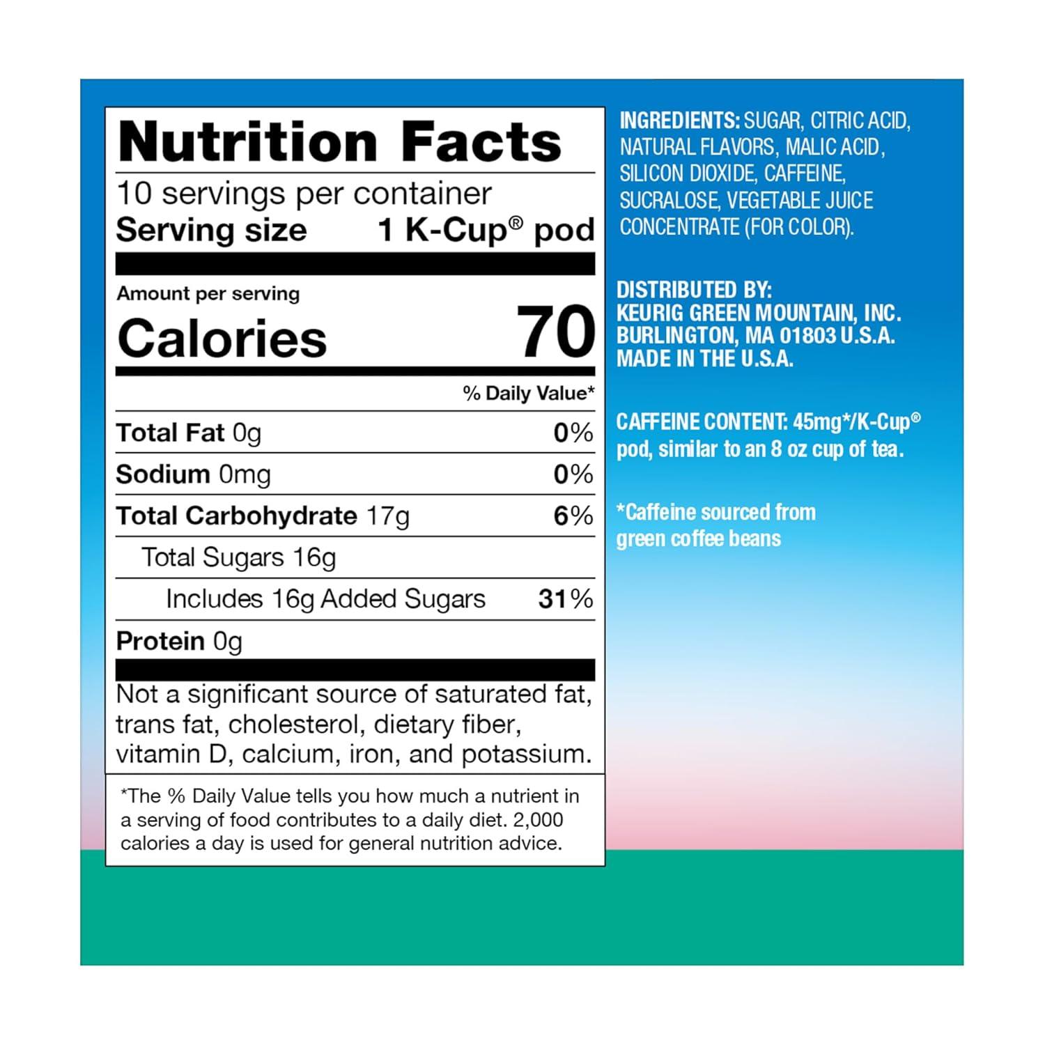 imageThe Original Donut Shop Iced Refreshers Strawberry Aa Flavor Keurig Single Serve KCup Pods 60 Count 6 Packs of 10Strawberry Acai Refresher