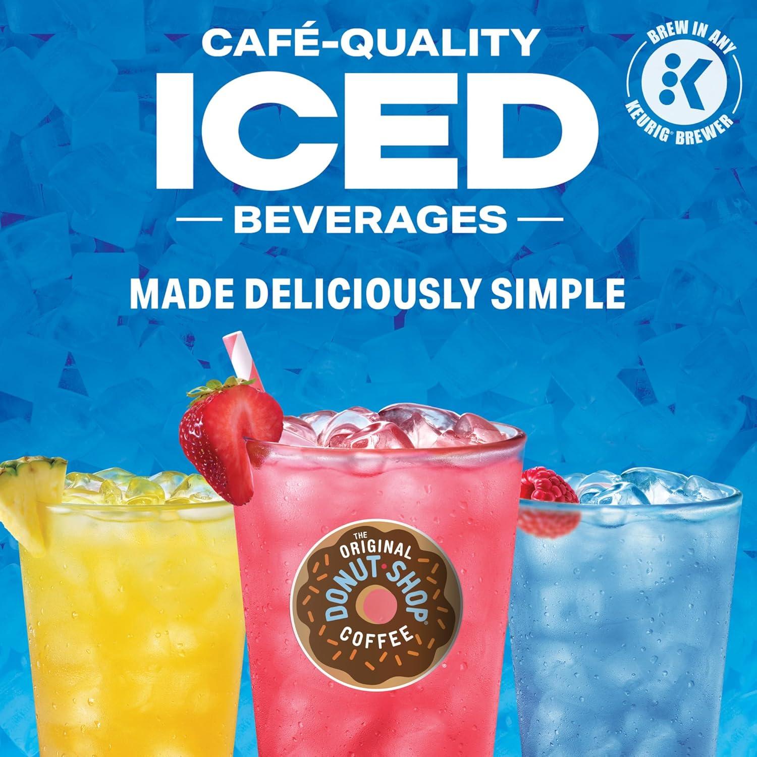 imageThe Original Donut Shop Iced Refreshers Strawberry Aa Flavor Keurig Single Serve KCup Pods 60 Count 6 Packs of 10Strawberry Acai Refresher