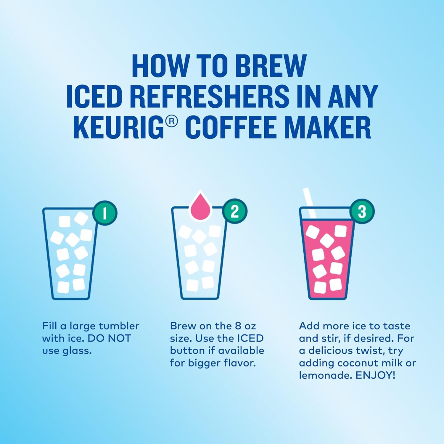 imageThe Original Donut Shop Iced Refreshers Strawberry Aa Flavor Keurig Single Serve KCup Pods 60 Count 6 Packs of 10Variety Pack