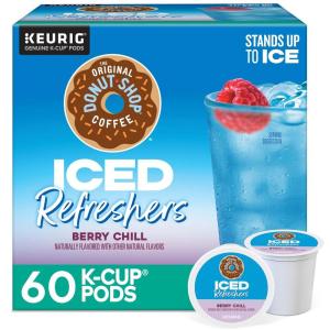 imageThe Original Donut Shop Iced Refreshers Strawberry Aa Flavor Keurig Single Serve KCup Pods 60 Count 6 Packs of 10Berry Chill