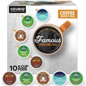 imageKeurig Famous Favorites Variety Pack SingleServe KCup Pods 10 Count